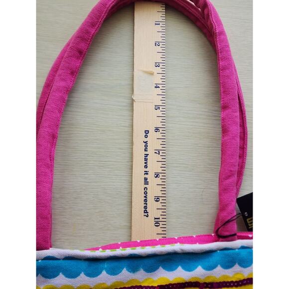 TOTE-NEWPORT NEWS-Bright Colors-Sequins-Beads-Beach-Carry On - Picture 14 of 16